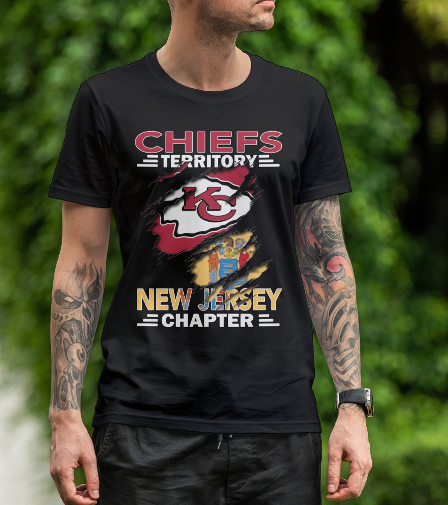 Chiefs Territory New Jersey Chapter KC Logo And State Emblem T-Shirt