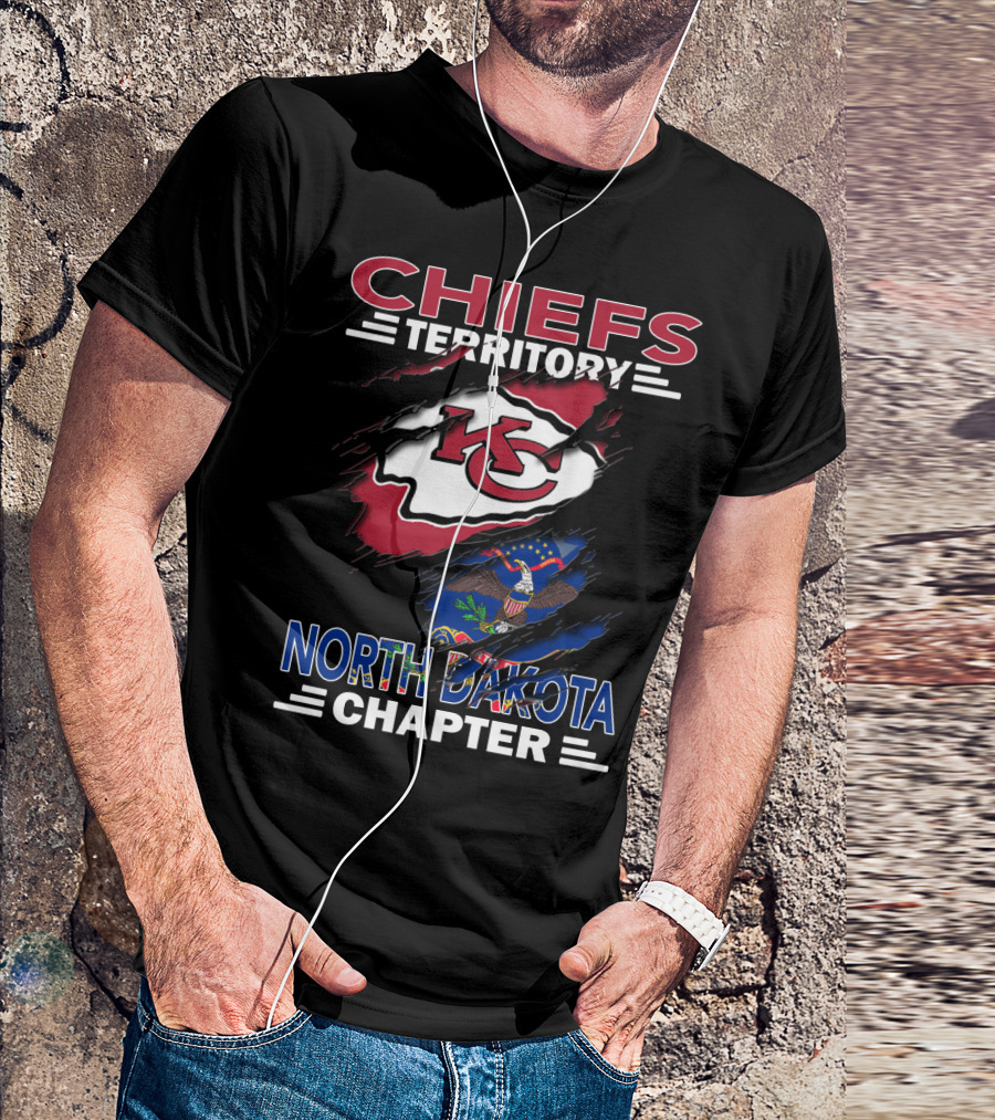 Chiefs Territory North Dakota Chapter KC Logo State Flag T-Shirt