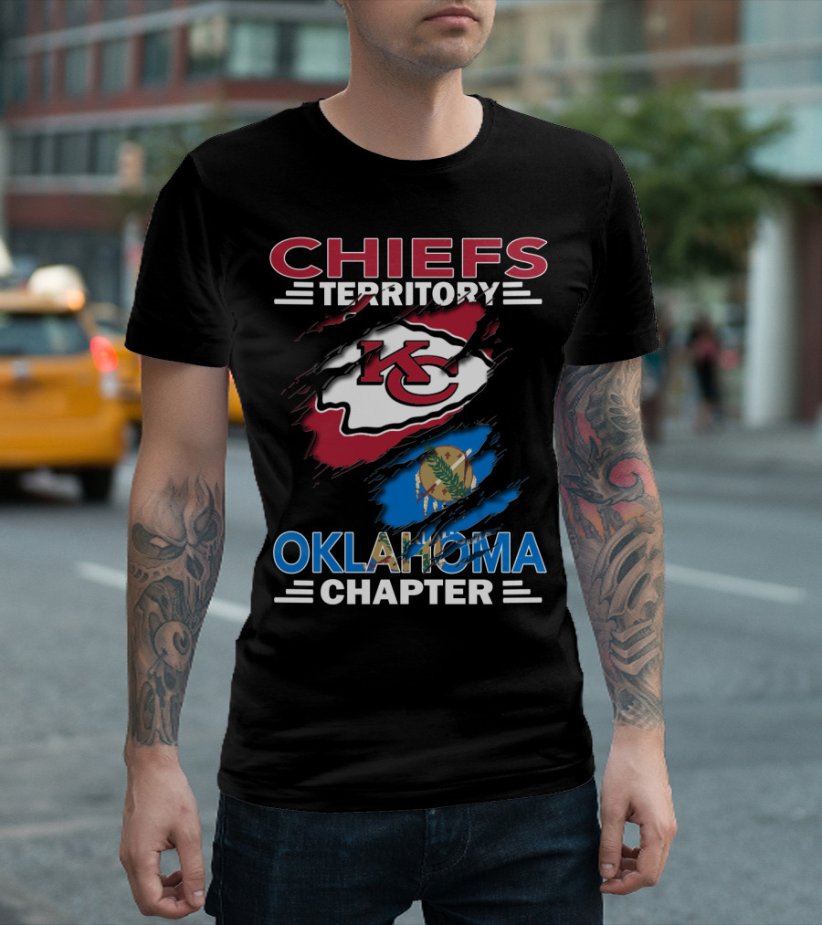 Chiefs Territory Oklahoma Chapter KC Logo And State Flag Combo T-Shirt