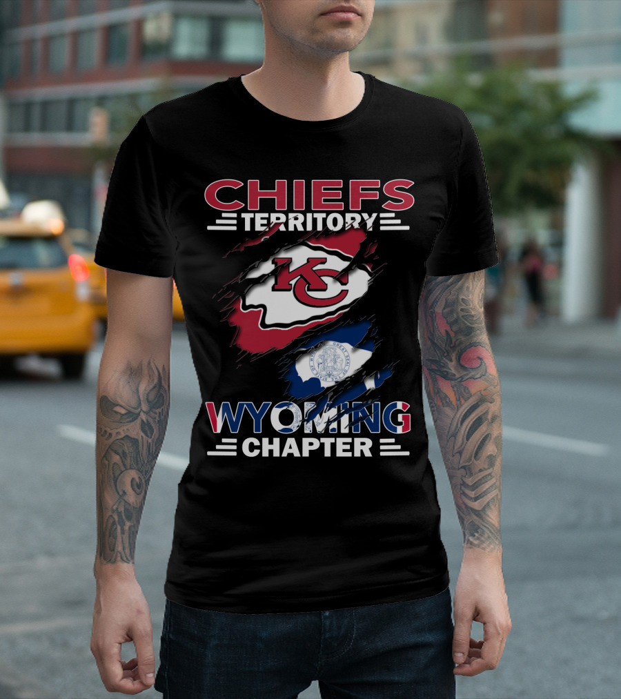 Chiefs Territory Wyoming Chapter KC Chiefs Logo and Wyoming Seal T-Shirt