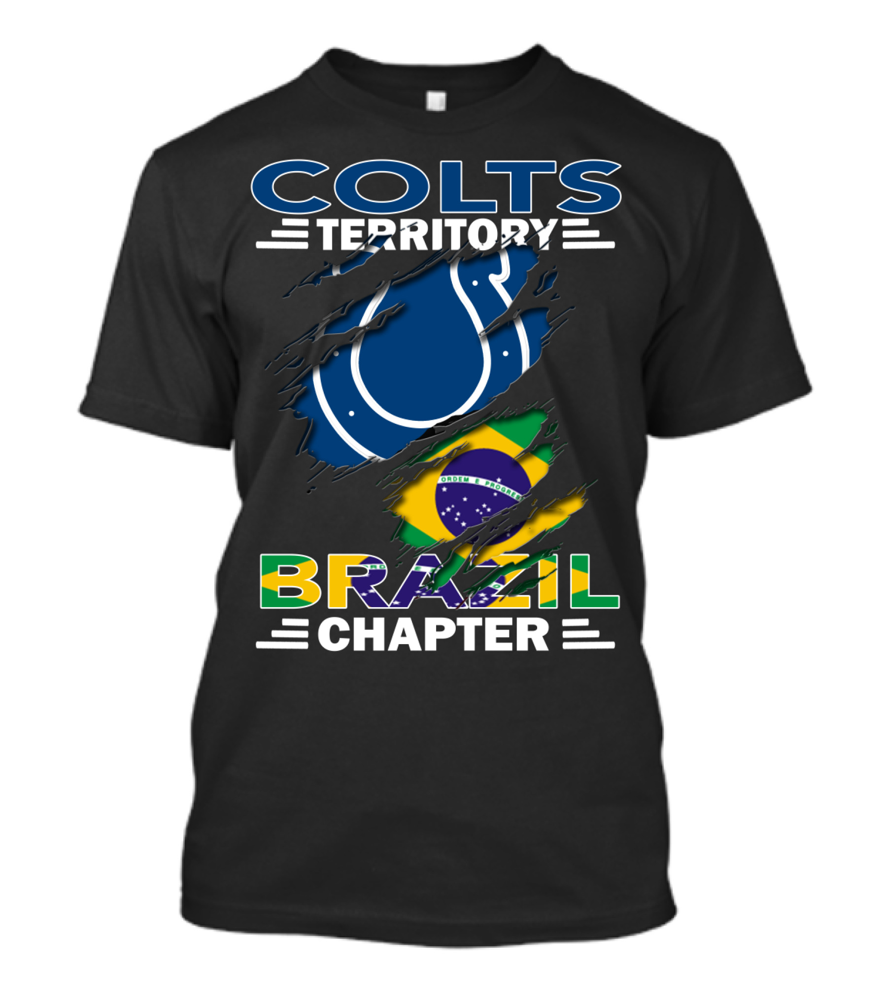 Colts Territory Brazil Chapter Brazil Flag And Horseshoe T-Shirt