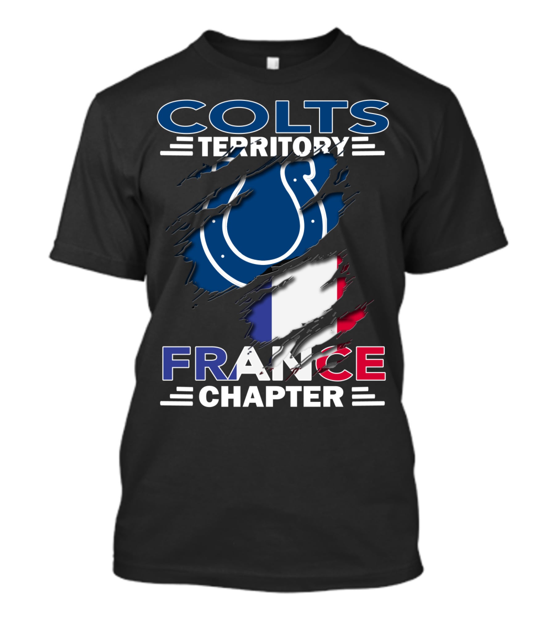 Colts Territory France Chapter Colts Logo French Flag T-Shirt