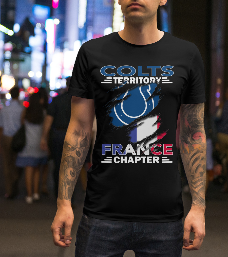 Colts Territory France Chapter Colts Logo French Flag T-Shirt