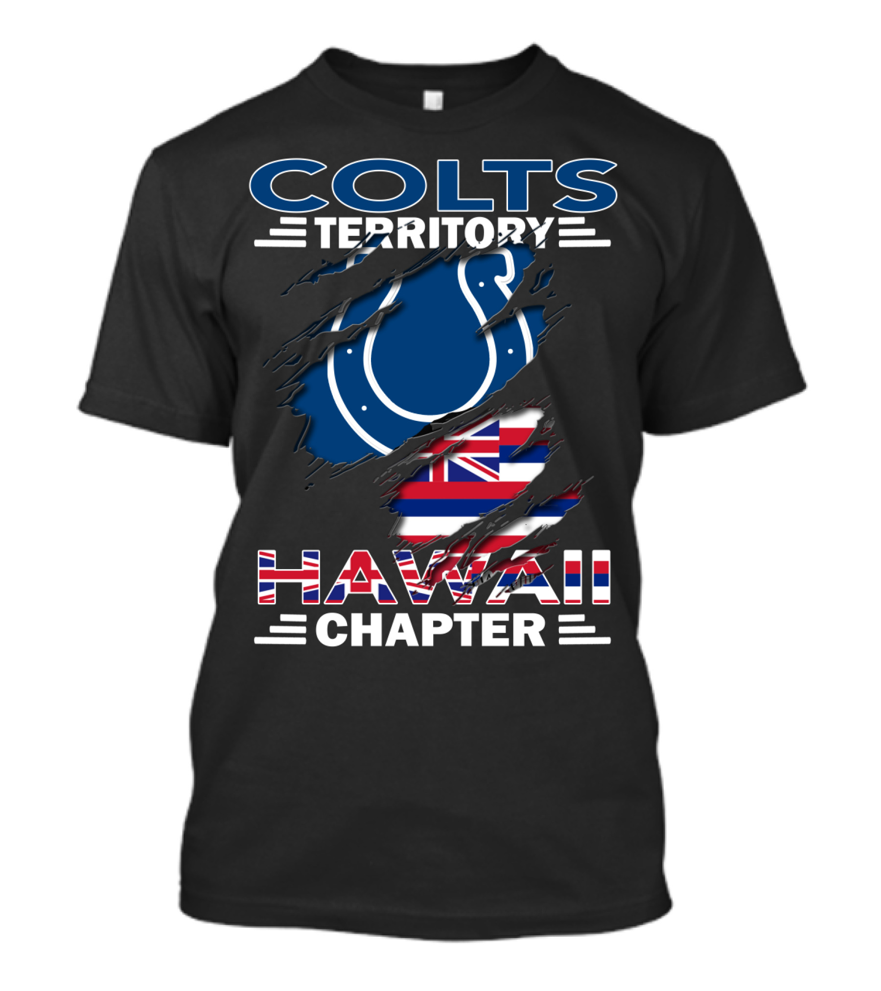 Colts Territory Hawaii Chapter Iconic Logo And Hawaiian Flag T-Shirt
