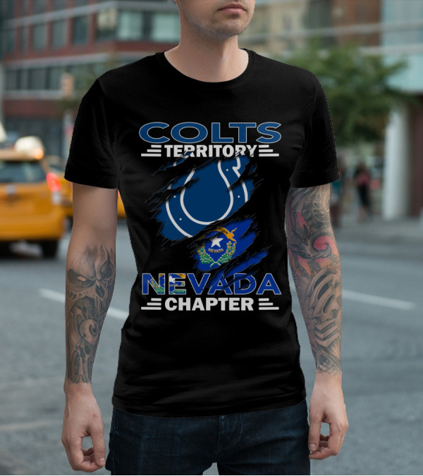 Colts Territory Nevada Chapter Indianapolis Colts Nevada Flag Combination T-Shirt