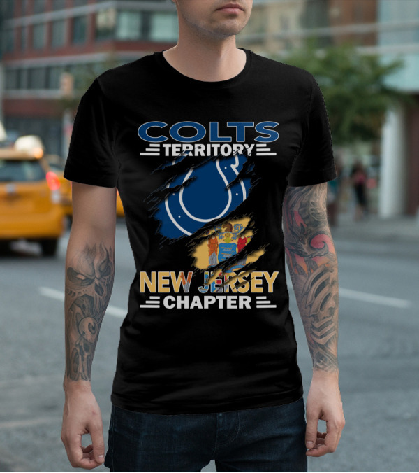 Colts Territory New Jersey Chapter Colts Logo And New Jersey Flag T-Shirt