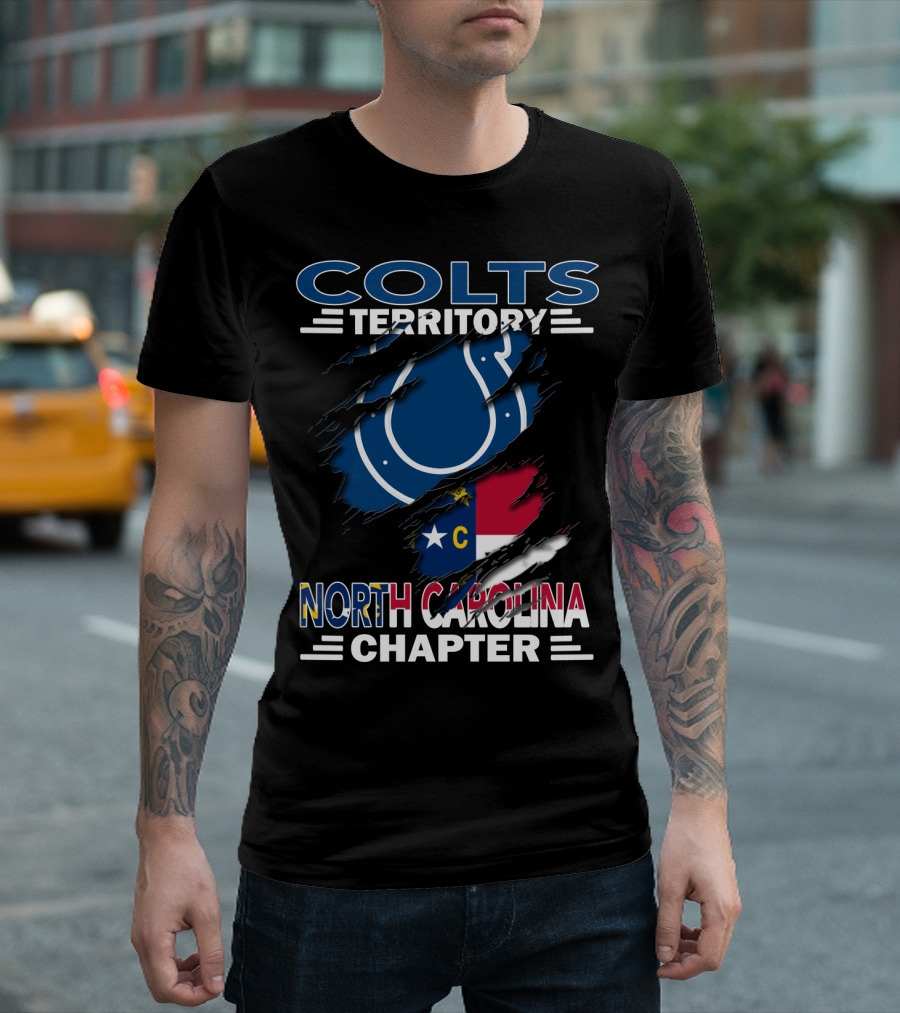 Colts Territory North Carolina Chapter Colts Logo North Carolina Flag T-Shirt
