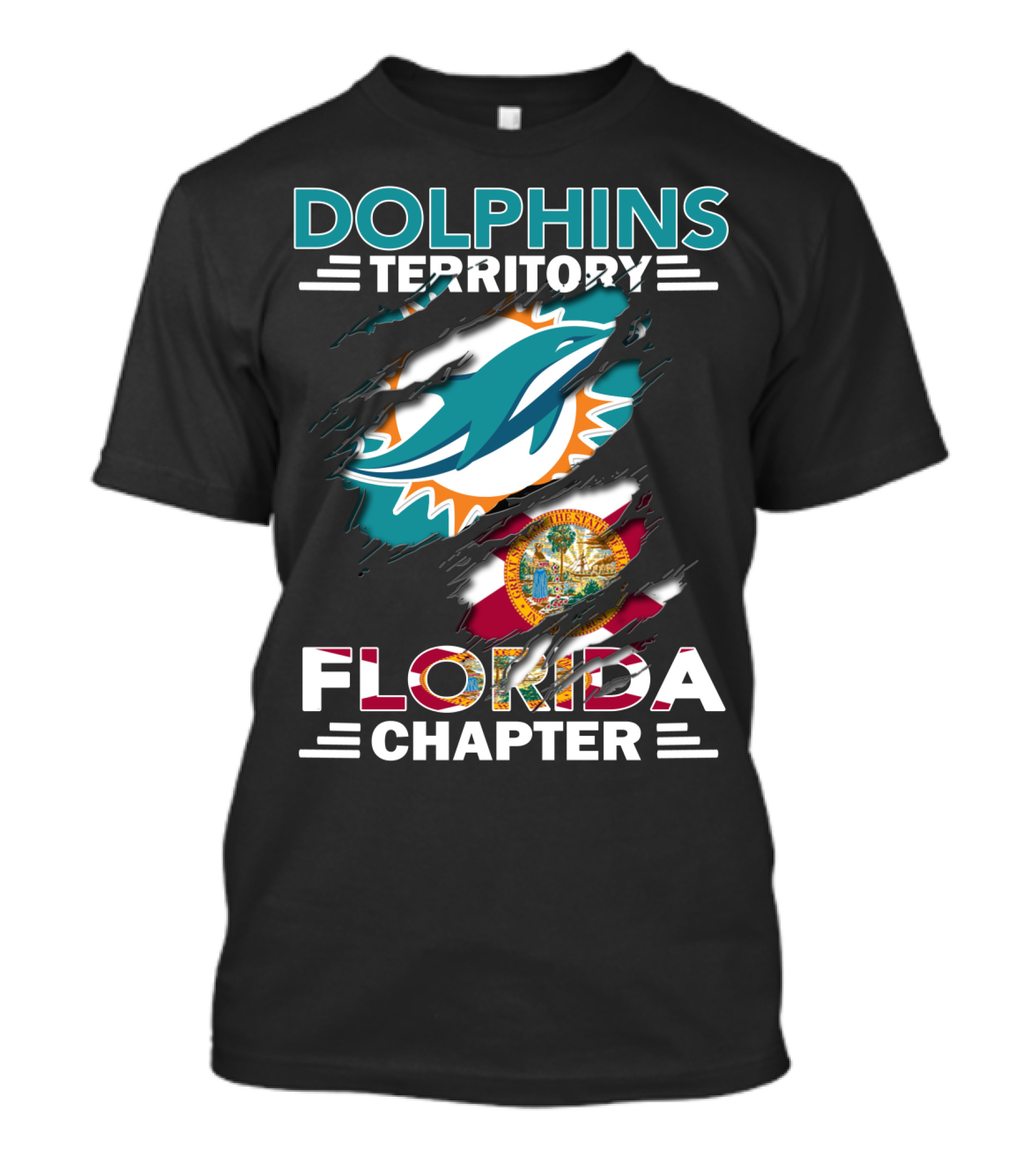 Miami Dolphins Territory Florida Chapter Rip Effect T-Shirt