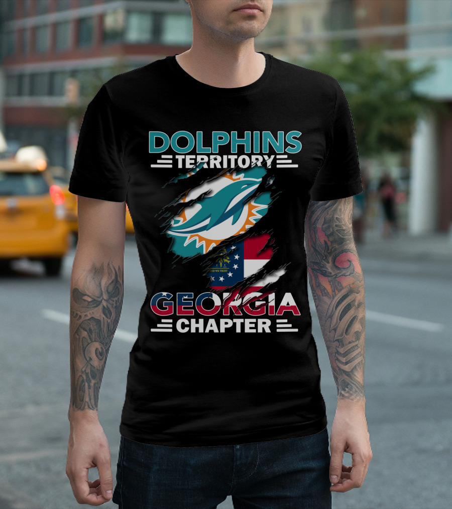 Dolphins Territory Miami Georgia Chapter Flag Fan Club T-Shirt