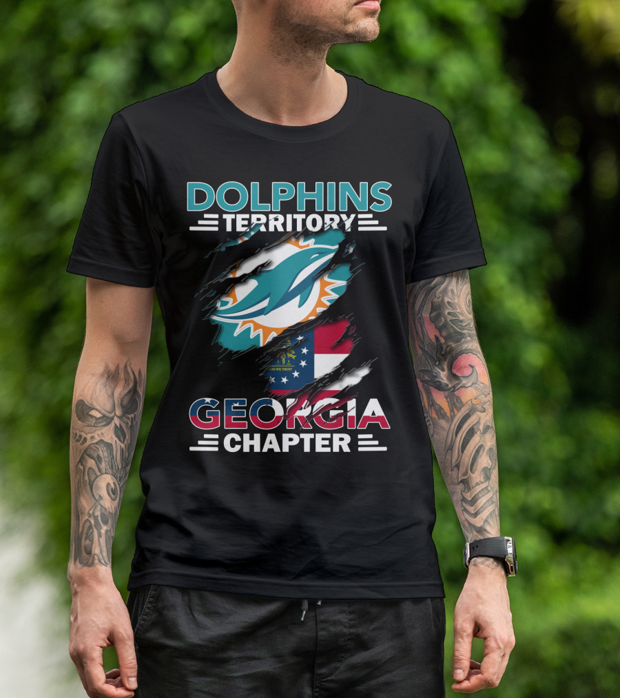 Dolphins Territory Miami Georgia Chapter Flag Fan Club T-Shirt