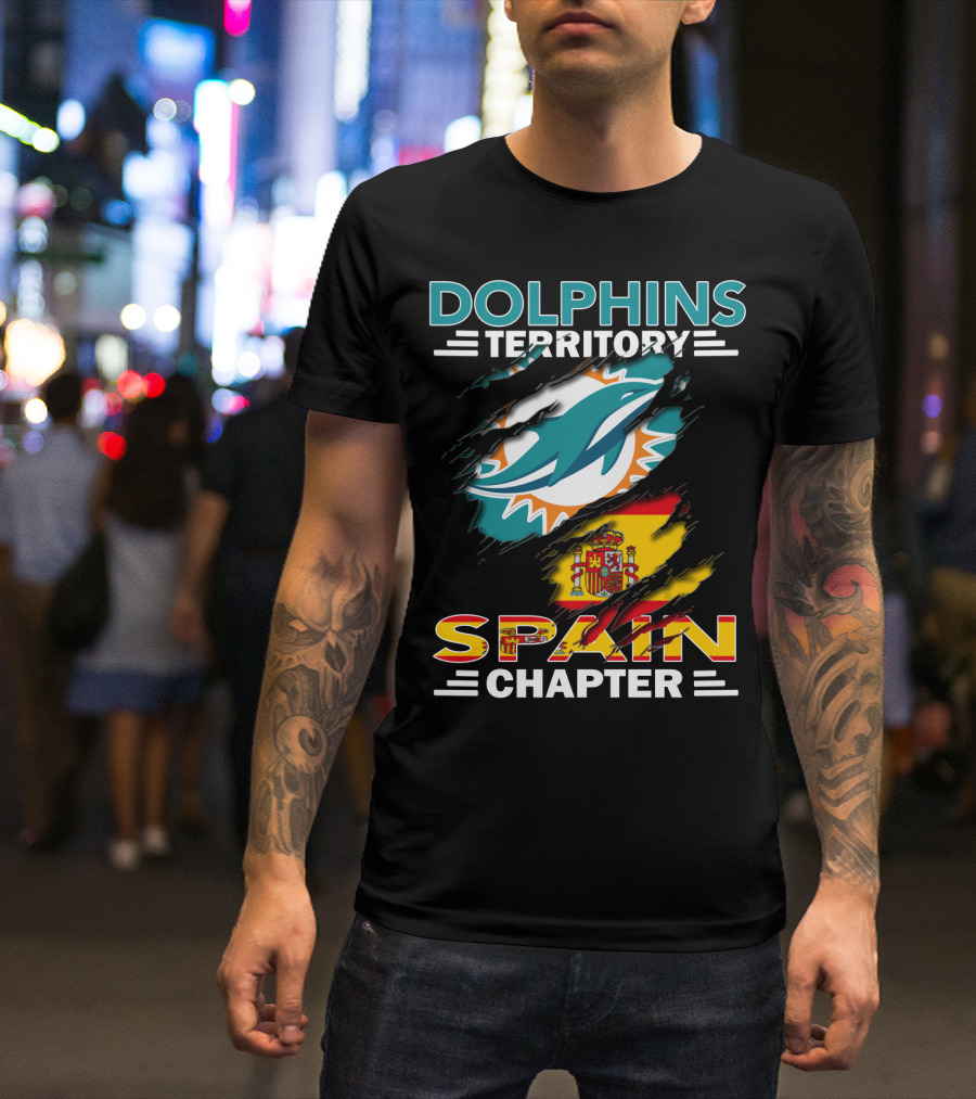 Dolphins Territory Spain Chapter Miami Dolphins Spain Flag T-Shirt