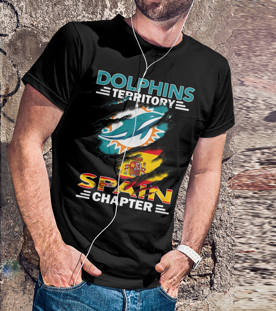 Dolphins Territory Spain Chapter Miami Dolphins Spain Flag T-Shirt