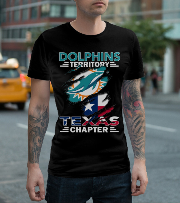 Dolphins Territory Texas Chapter Miami Dolphins Texas Flag T-Shirt