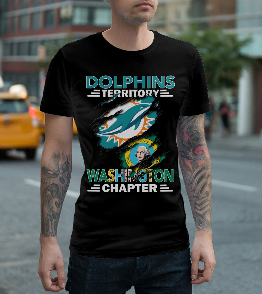 Dolphins Territory Washington Chapter Seal Logo Integration T-Shirt