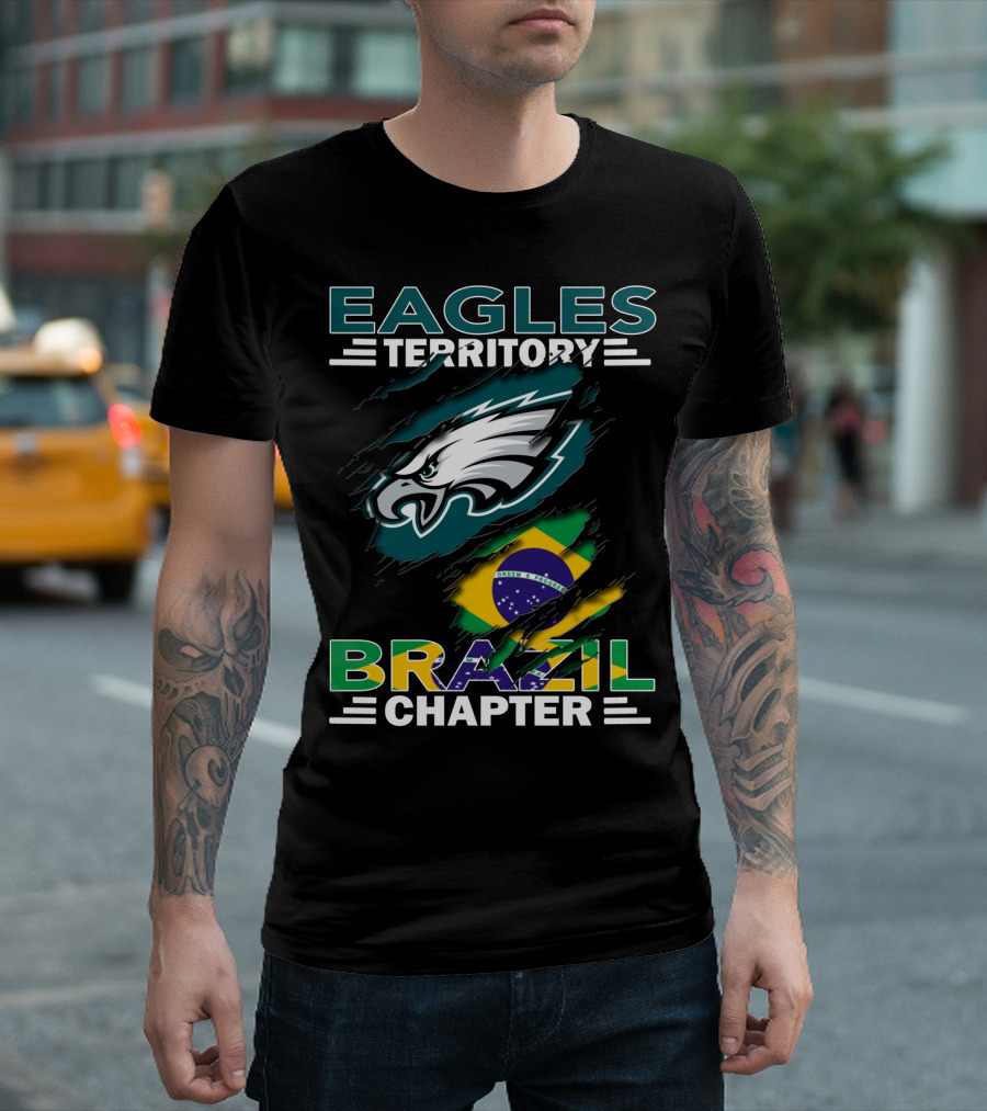 Eagles Territory Brazil Chapter Fan Logo With Brazil Flag Elements T-Shirt