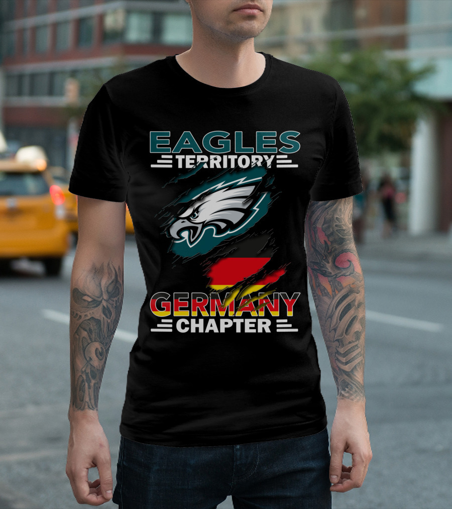 Eagles Territory Germany Chapter Philadelphia Logo Flag Colors T-Shirt