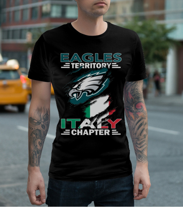 Eagles Territory Italy Chapter Philadelphia Flag T-Shirt