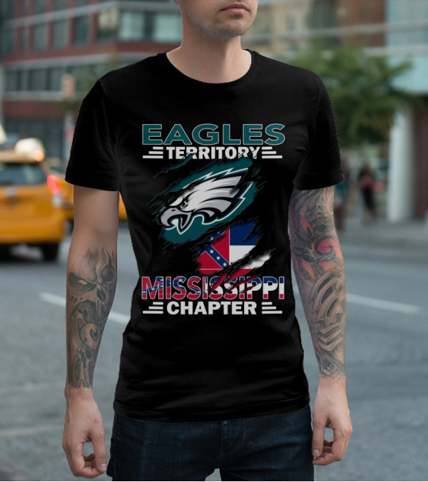 Eagles Territory Mississippi Chapter Confederate Flag Emblem T-Shirt
