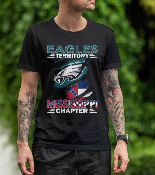 Eagles Territory Mississippi Chapter Confederate Flag Emblem T-Shirt