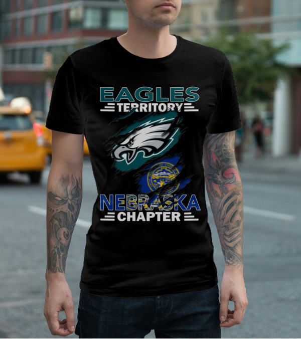 Eagles Territory Nebraska Chapter With Philadelphia Eagles Logo And Nebraska State Seal T-Shirt