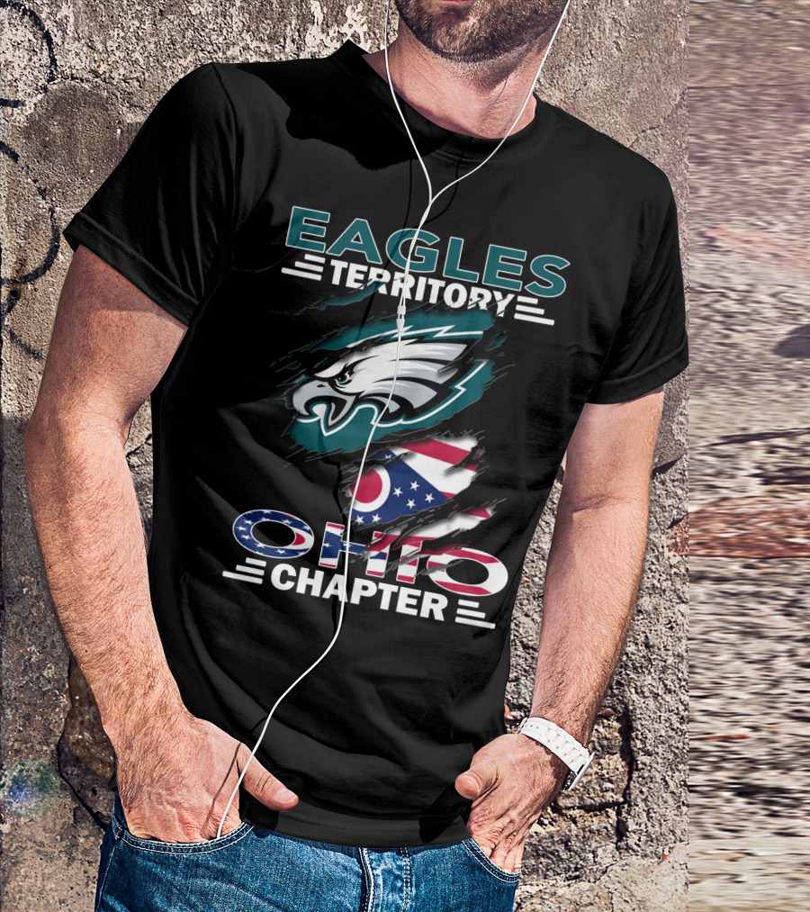 Eagles Territory Ohio Chapter Logo With American Flag Elements T-Shirt