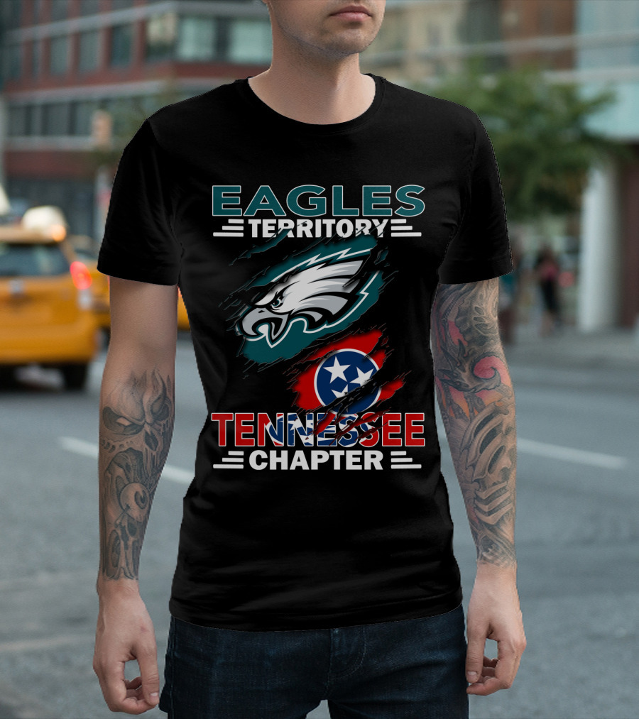 Eagles Territory Tennessee Chapter Philadelphia Eagles Tennessee Flag T-Shirt