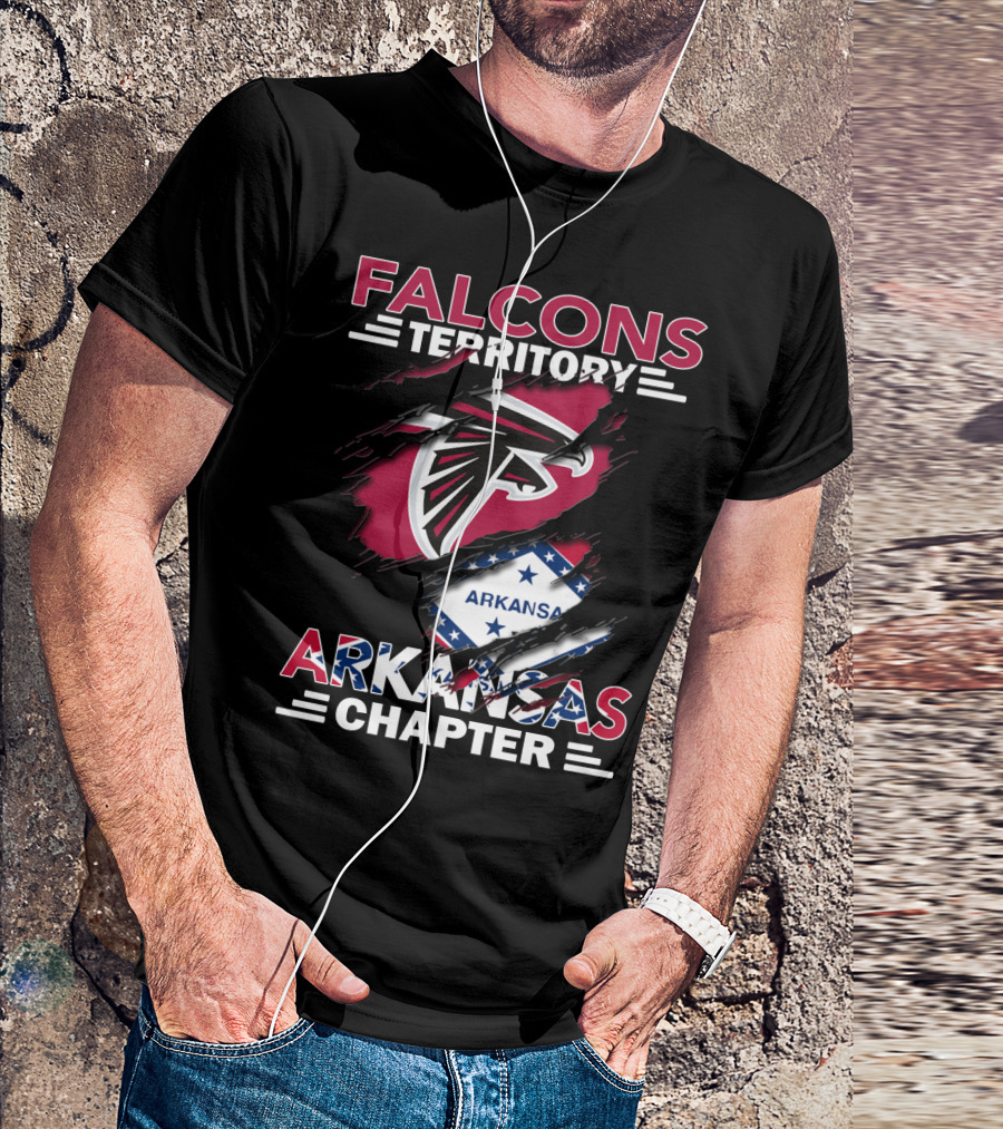 Falcons Territory Arkansas Chapter Falcons Logo And Arkansas Shape T-Shirt