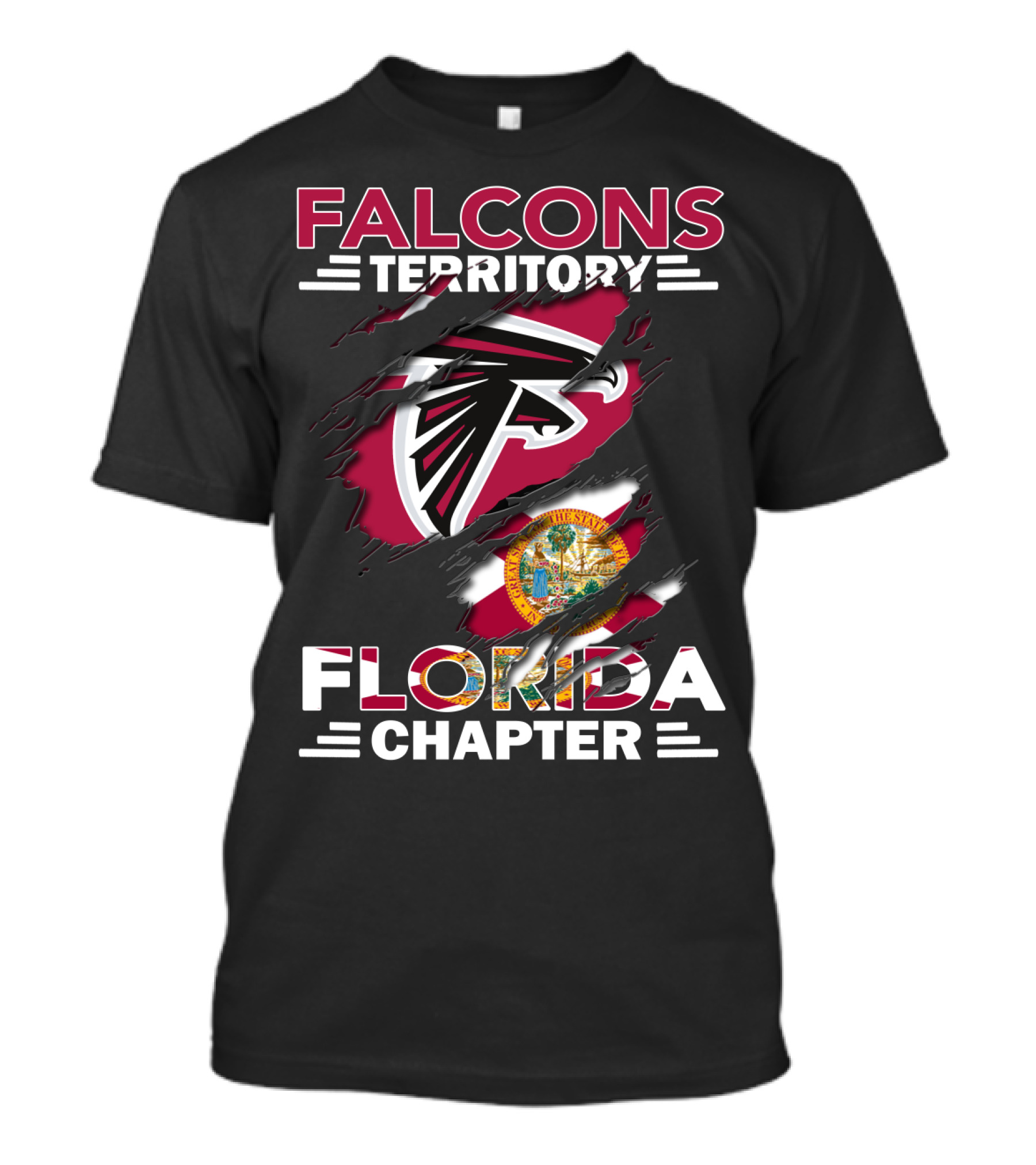 Falcons Territory Florida Chapter Ripped State Flag T-Shirt