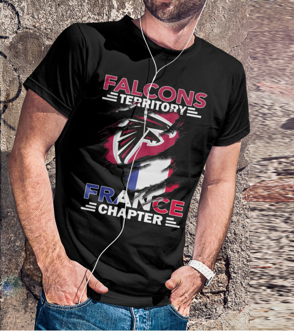 Falcons Territory France Chapter NFL Logo And French Flag T-Shirt