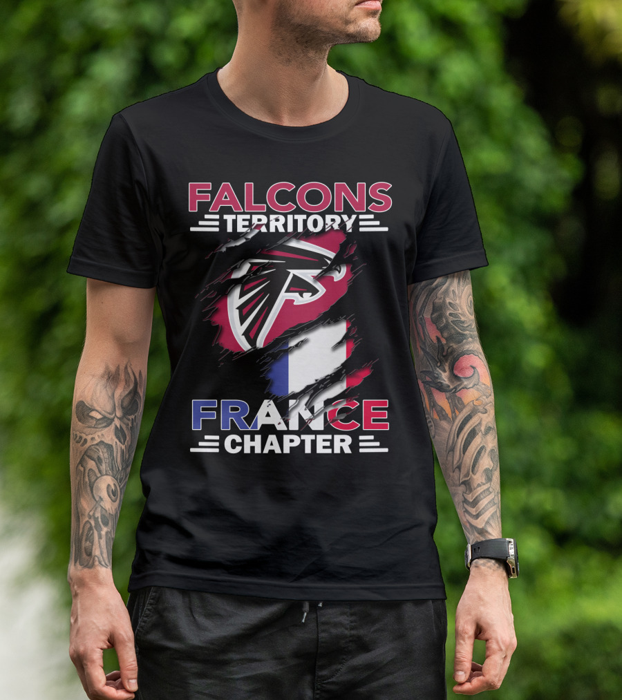 Falcons Territory France Chapter NFL Logo And French Flag T-Shirt