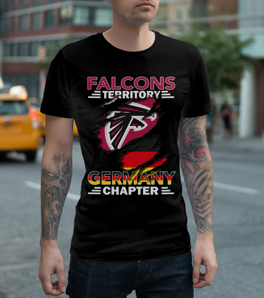 Falcons Territory Germany Chapter Logo With Flag Fusion T-Shirt