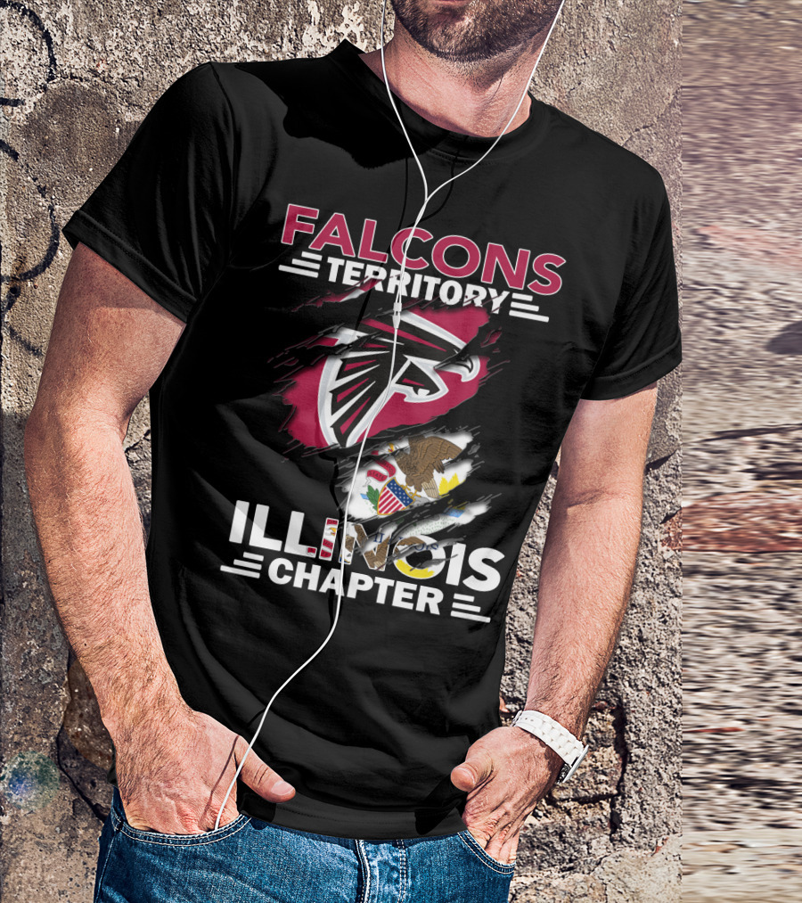 Falcons Territory Illinois Chapter NFL Team Sports Fan Club T-Shirt