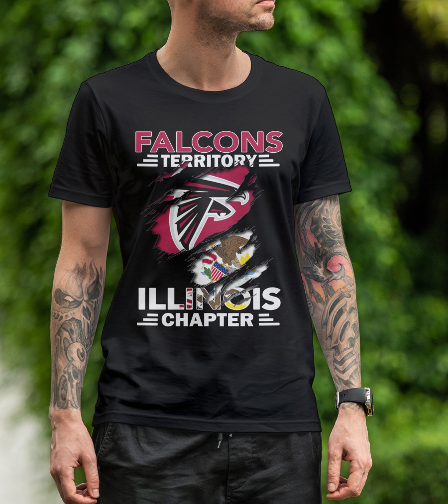 Falcons Territory Illinois Chapter NFL Team Sports Fan Club T-Shirt