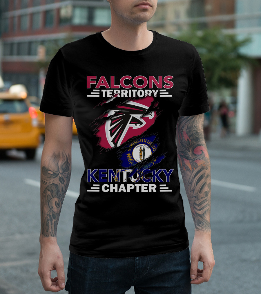 Falcons Territory Kentucky Chapter Commonwealth Flag And Football T-Shirt