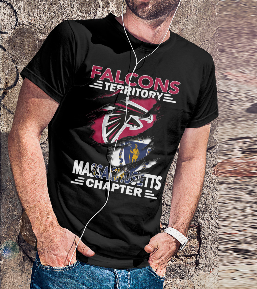 Falcons Territory Massachusetts Chapter Logo With State Flag Incorporation T-Shirt