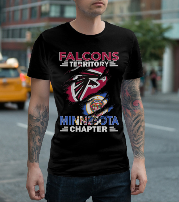 Falcons Territory Minnesota Chapter Sports Logo And State Emblem T-Shirt