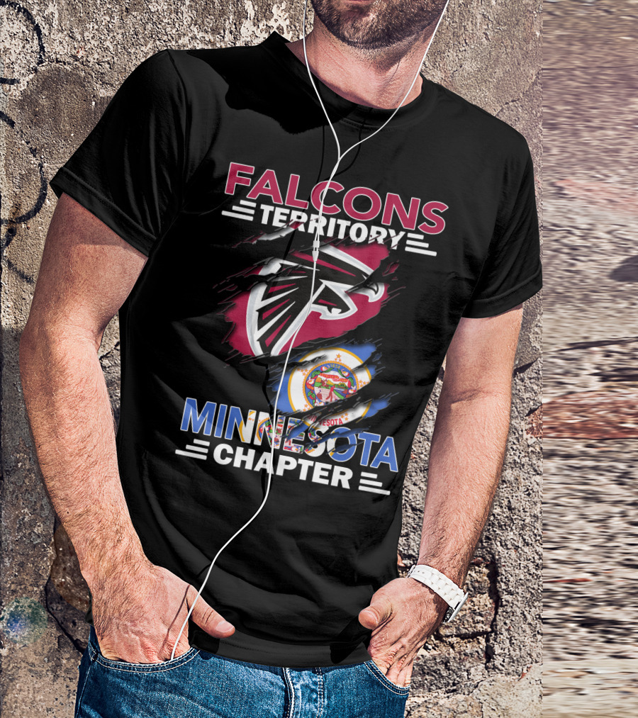 Falcons Territory Minnesota Chapter Sports Logo And State Emblem T-Shirt