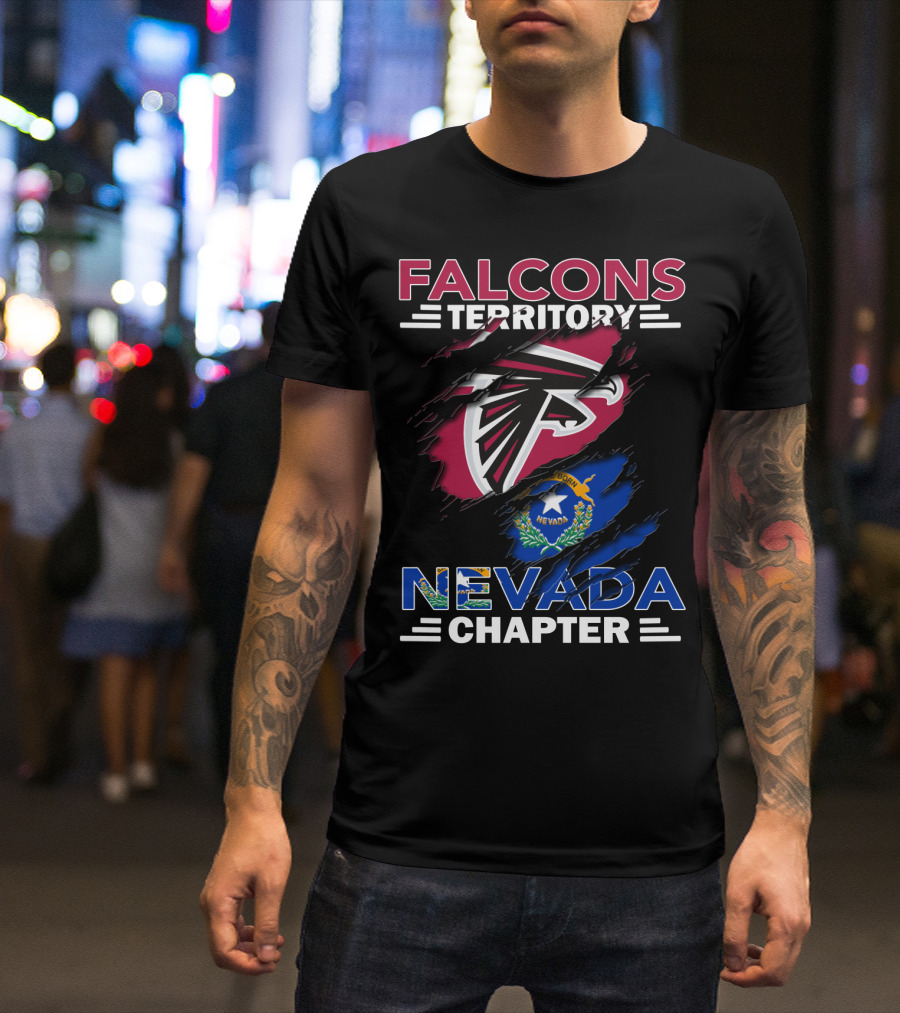 Falcons Territory Nevada Chapter Rip Design With Logo And State Flag T-Shirt