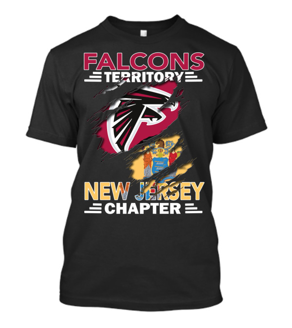 Falcons Territory New Jersey Chapter Falcons Logo And State Flag T-Shirt