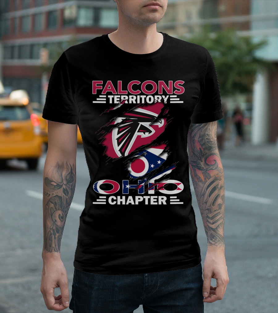 Falcons Territory Ohio Chapter Flag and Logo Integration T-Shirt