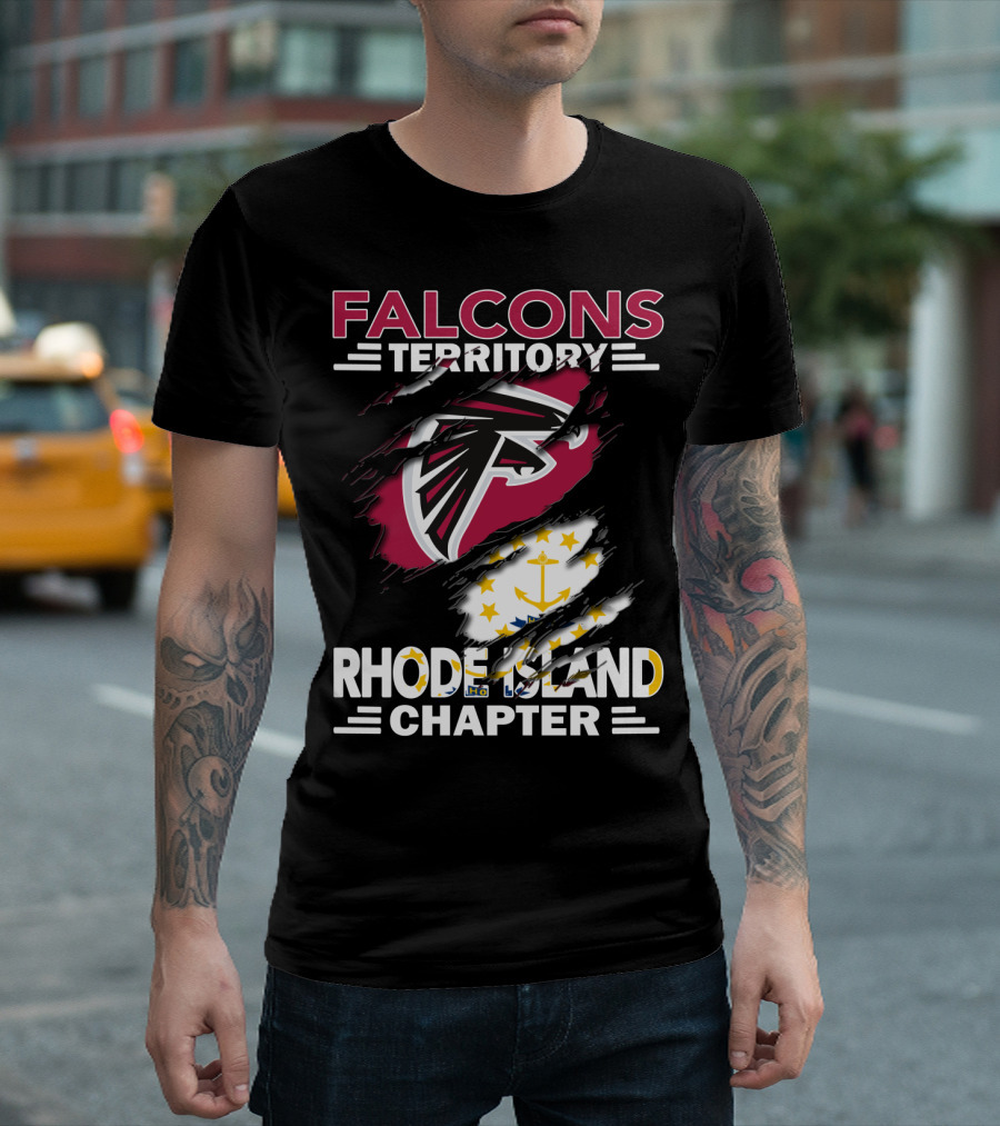Falcons Territory Rhode Island Chapter Logo Flag T-Shirt