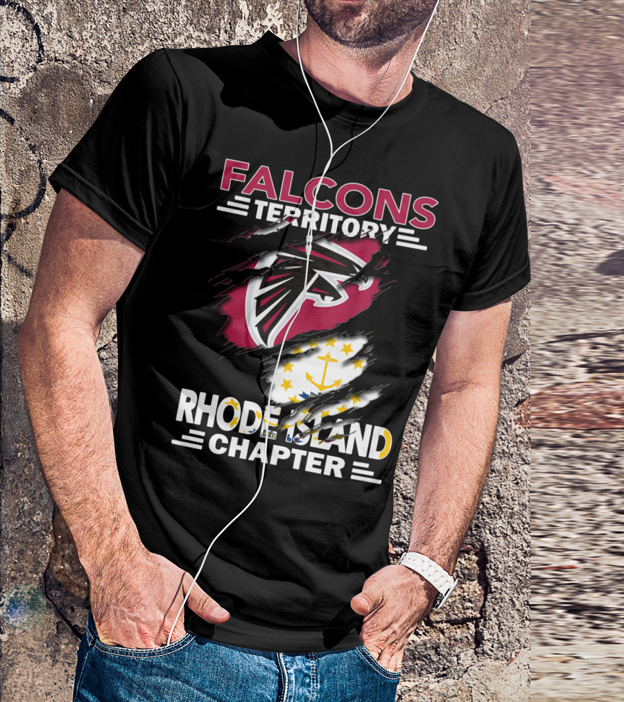 Falcons Territory Rhode Island Chapter Logo Flag T-Shirt