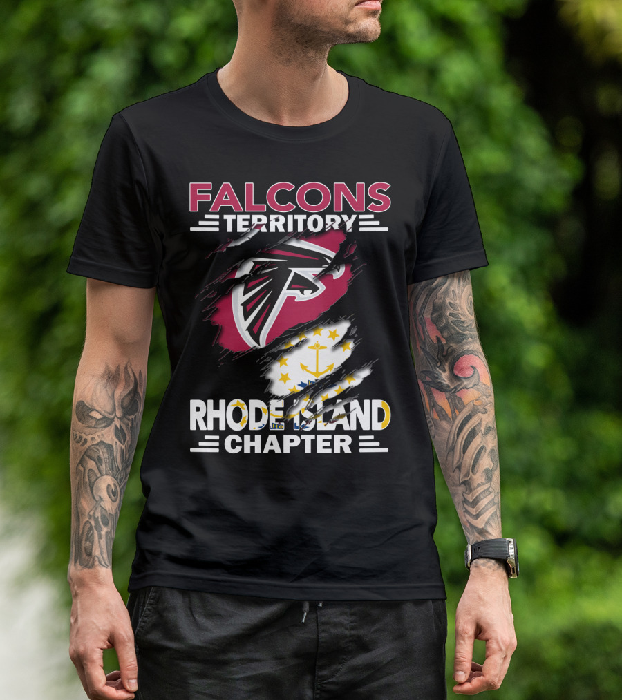 Falcons Territory Rhode Island Chapter Logo Flag T-Shirt