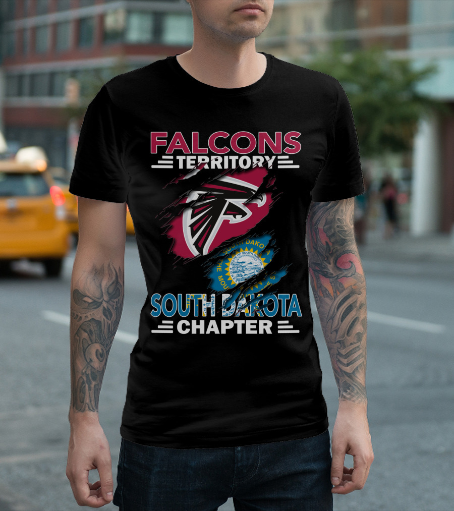 Falcons Territory South Dakota Chapter State Seal Football Fandom T-Shirt