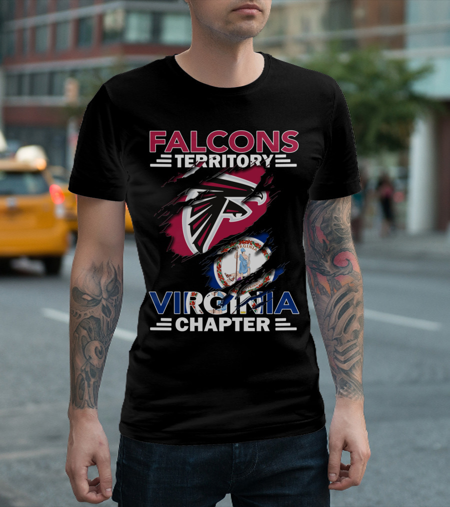 Falcons Territory Virginia Chapter Logo with State Emblem T-Shirt