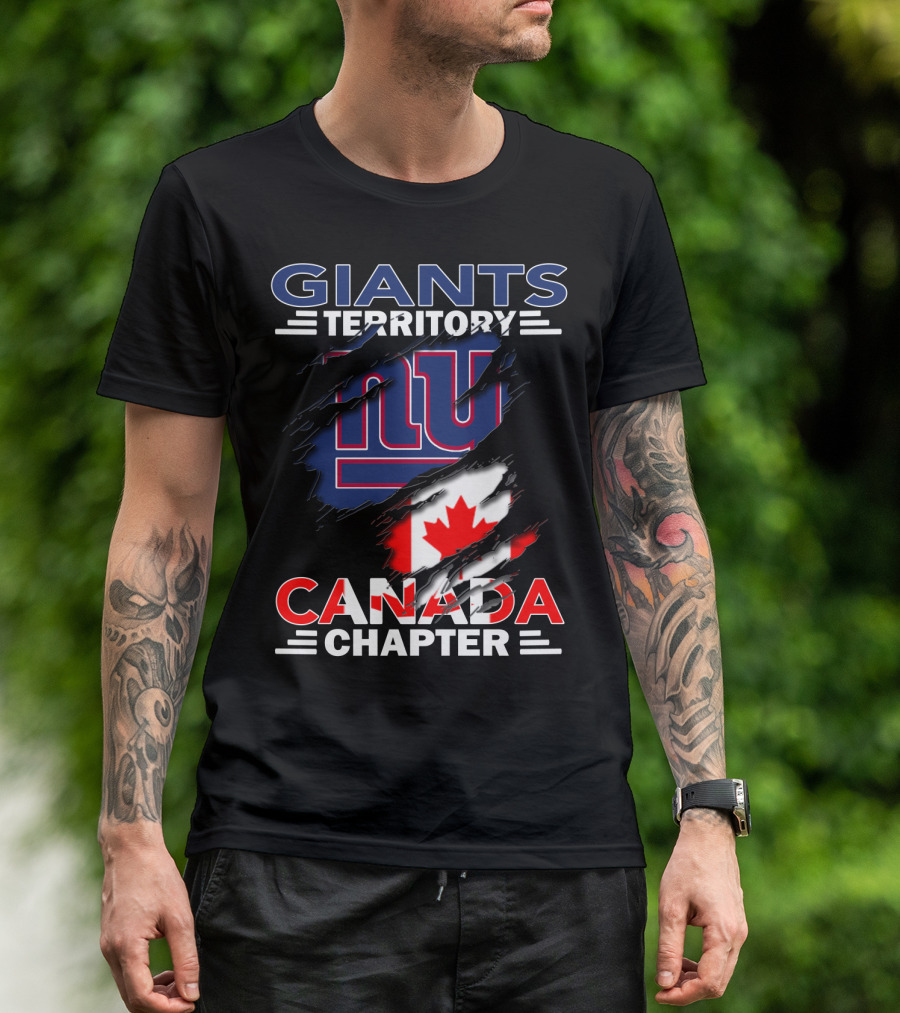Giants Territory Canada Chapter NY Giants Canada Flag T-Shirt