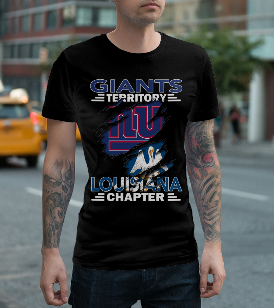 Giants Territory Louisiana Chapter Ny Logo Pelican T-Shirt