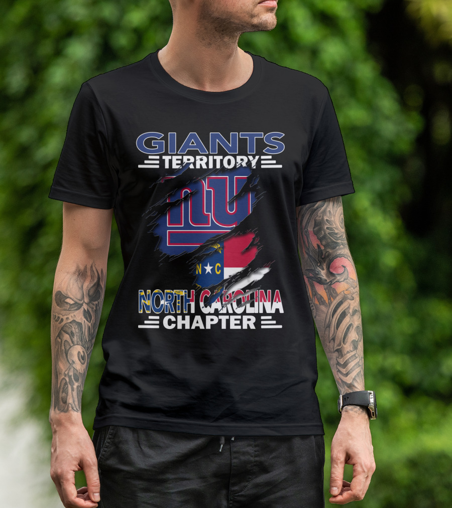 Giants Territory North Carolina Chapter NY Giants Logo North Carolina Flag T-Shirt