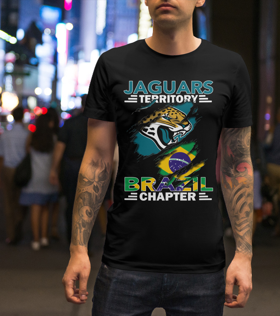 Jaguars Territory Brazil Chapter Jaguars Logo Brazil Flag T-Shirt