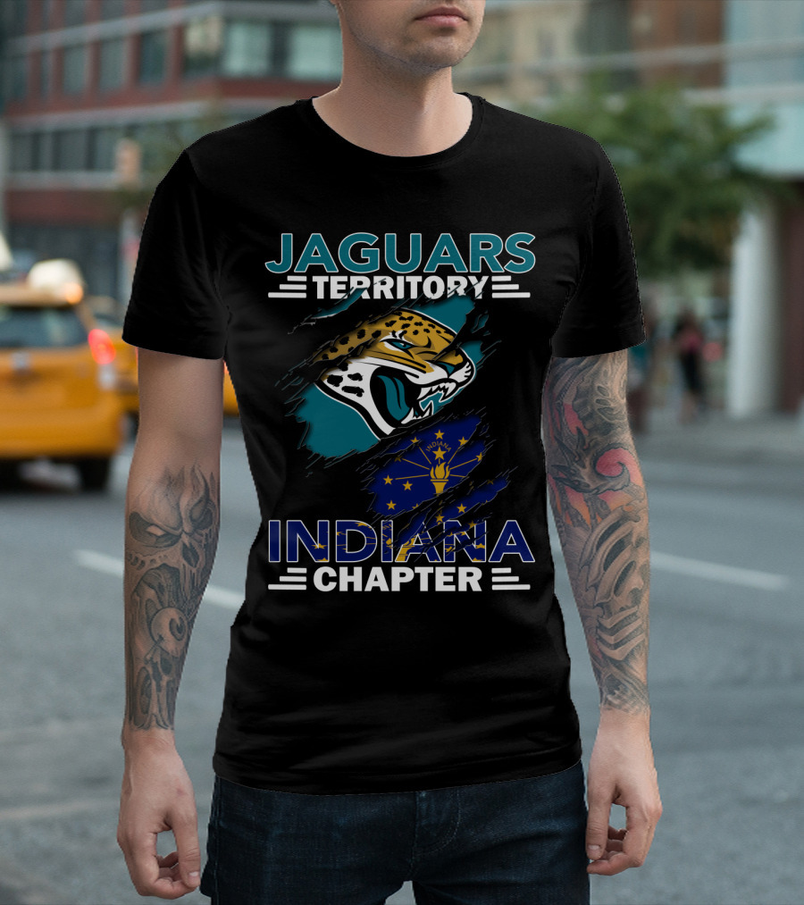Jaguars Territory Indiana Chapter Flag and Logo Alignment T-Shirt